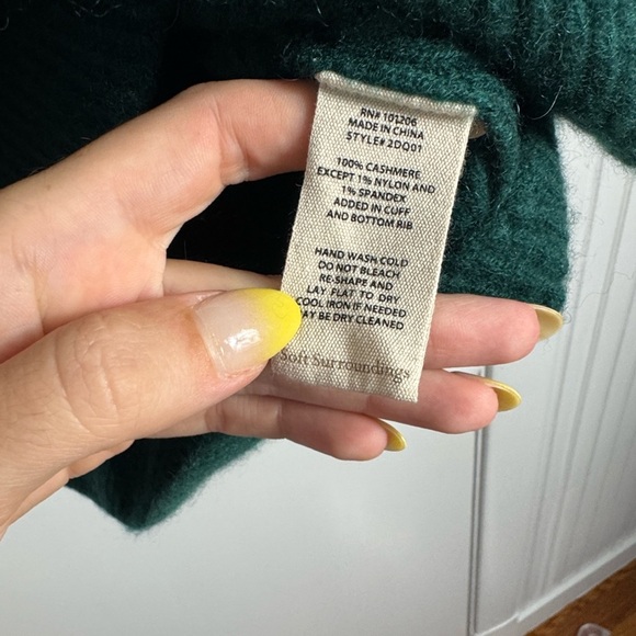 Soft Surroundings Calanthe Cashmere Pullover Teal Size XS - Picture 4 of 7